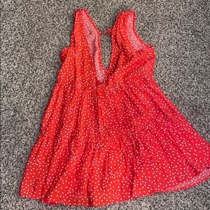 Red polkadot dress